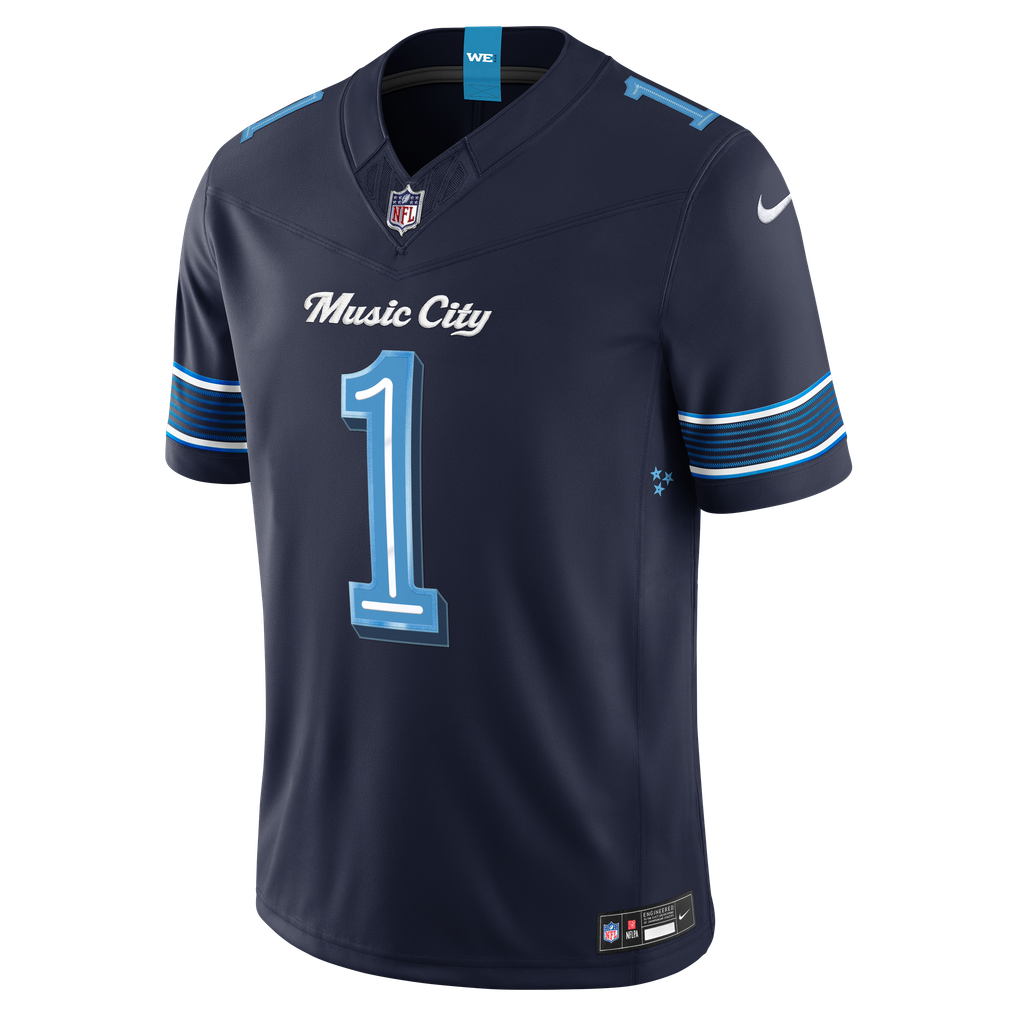 Men's Tennessee Titans Cameron Ward Navy 2026 Rivalries Collection Stitched Limited Jersey