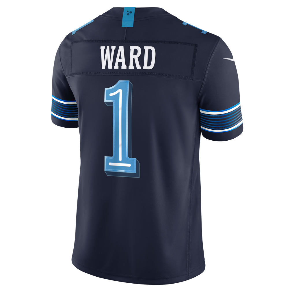 Men's Tennessee Titans Cameron Ward Navy 2026 Rivalries Collection Stitched Limited Jersey