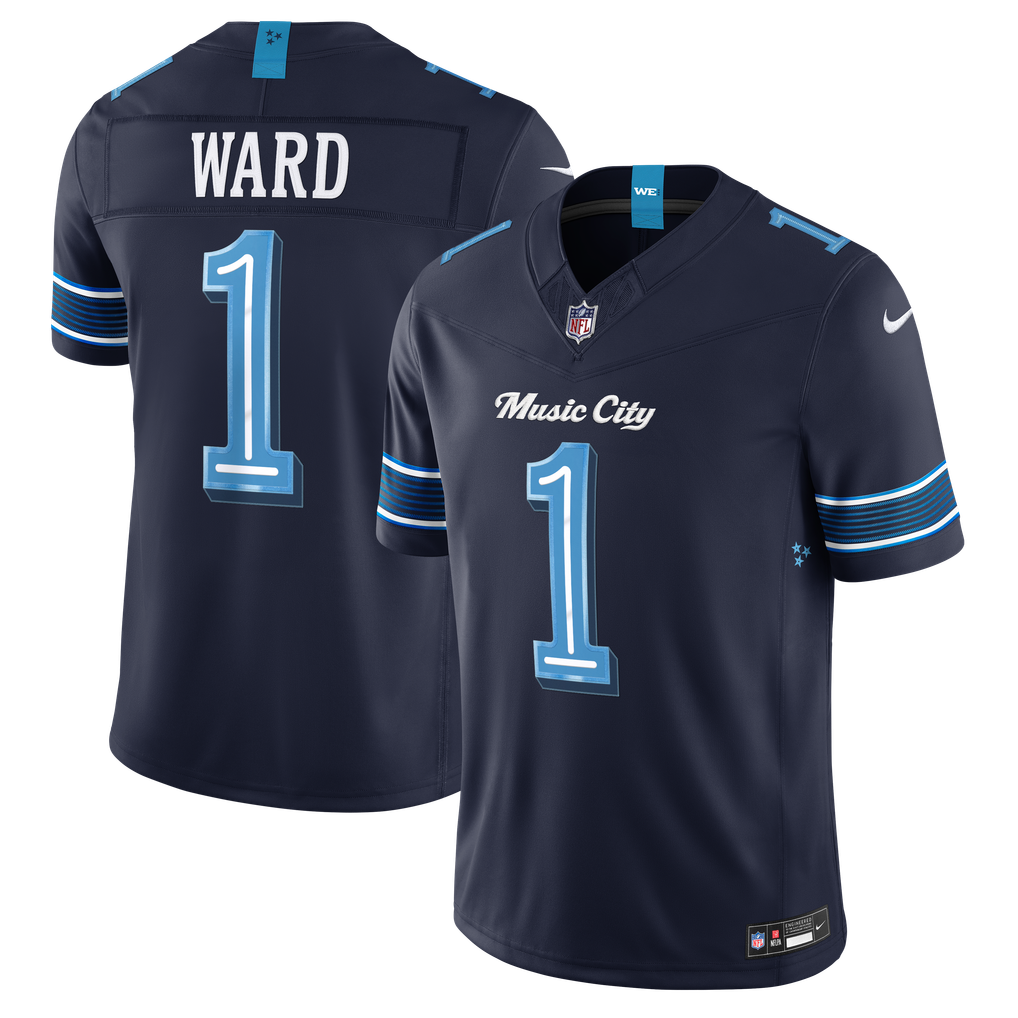 Men's Tennessee Titans Cameron Ward Navy 2026 Rivalries Collection Stitched Limited Jersey