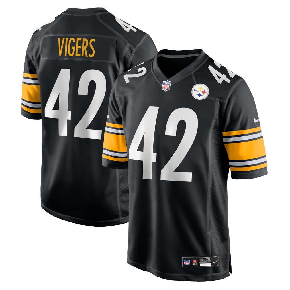 Men's Pittsburgh Steelers Car'lin Vigers Black Team Game Jersey