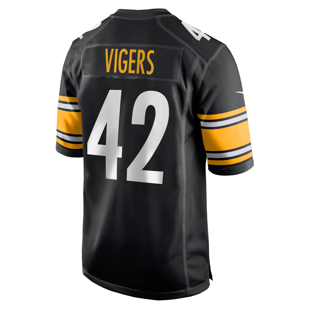 Men's Pittsburgh Steelers Car'lin Vigers Black Team Game Jersey