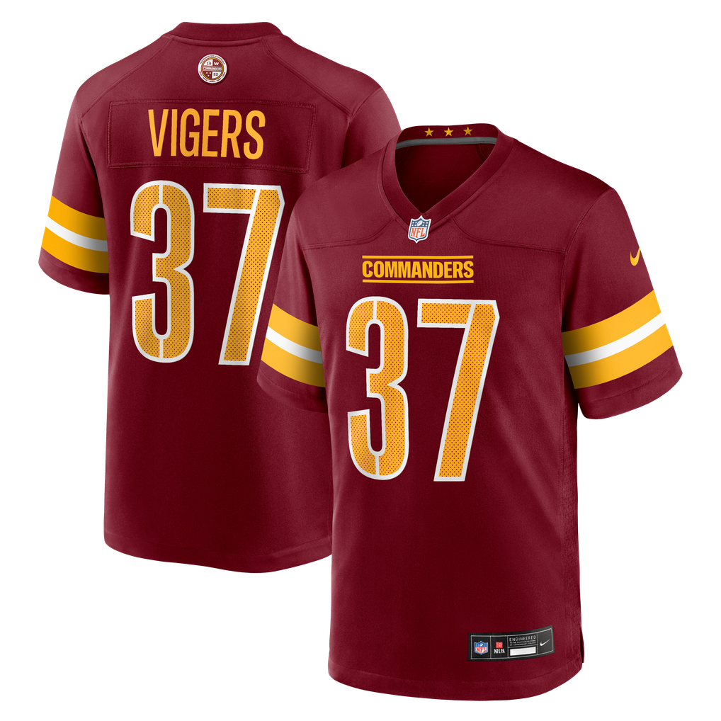 Men's Washington Commanders Car'lin Vigers Burgundy Team Game Jersey