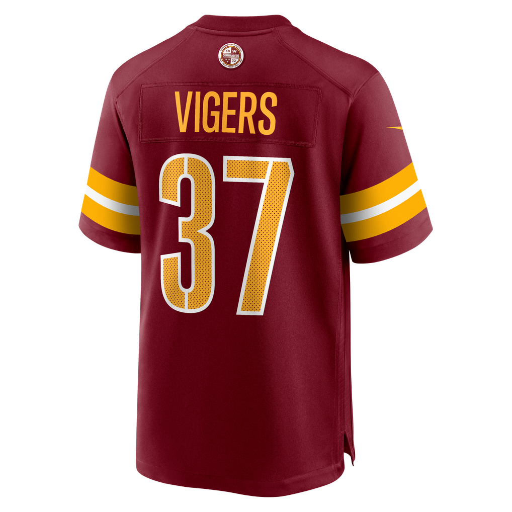 Men's Washington Commanders Car'lin Vigers Burgundy Team Game Jersey