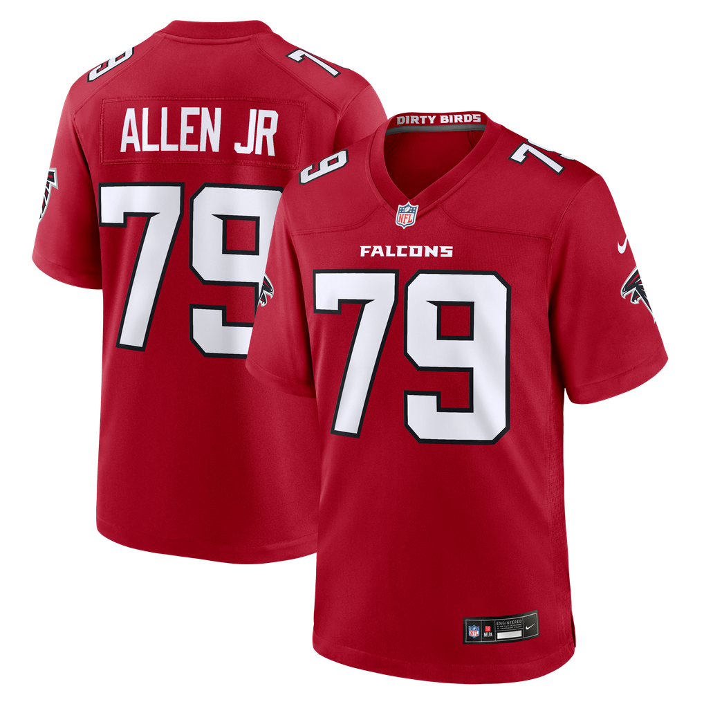 Men's Atlanta Falcons Carlos Allen Jr. Red Team Game Jersey