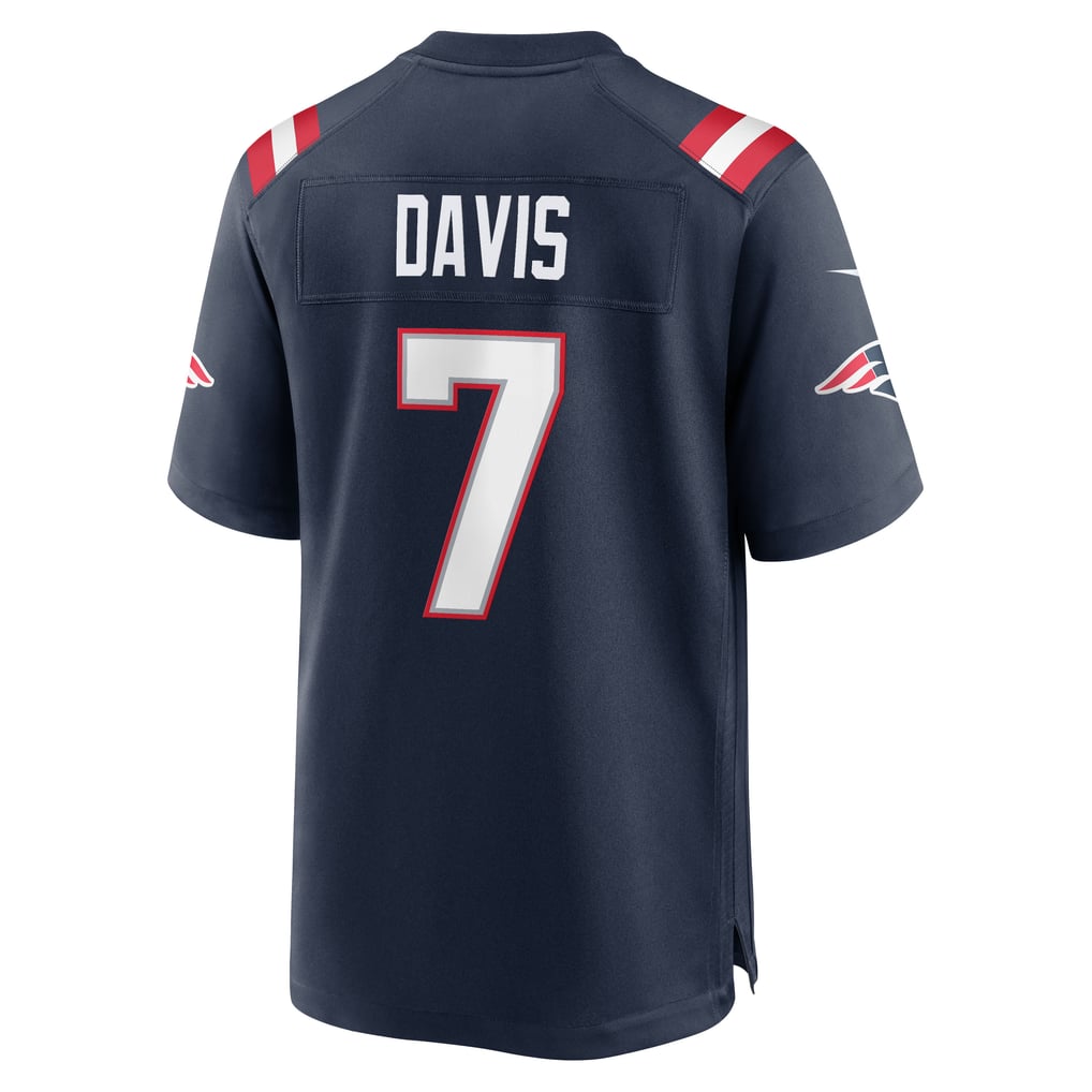 Men's New England Patriots Carlton Davis Navy Team Game Jersey