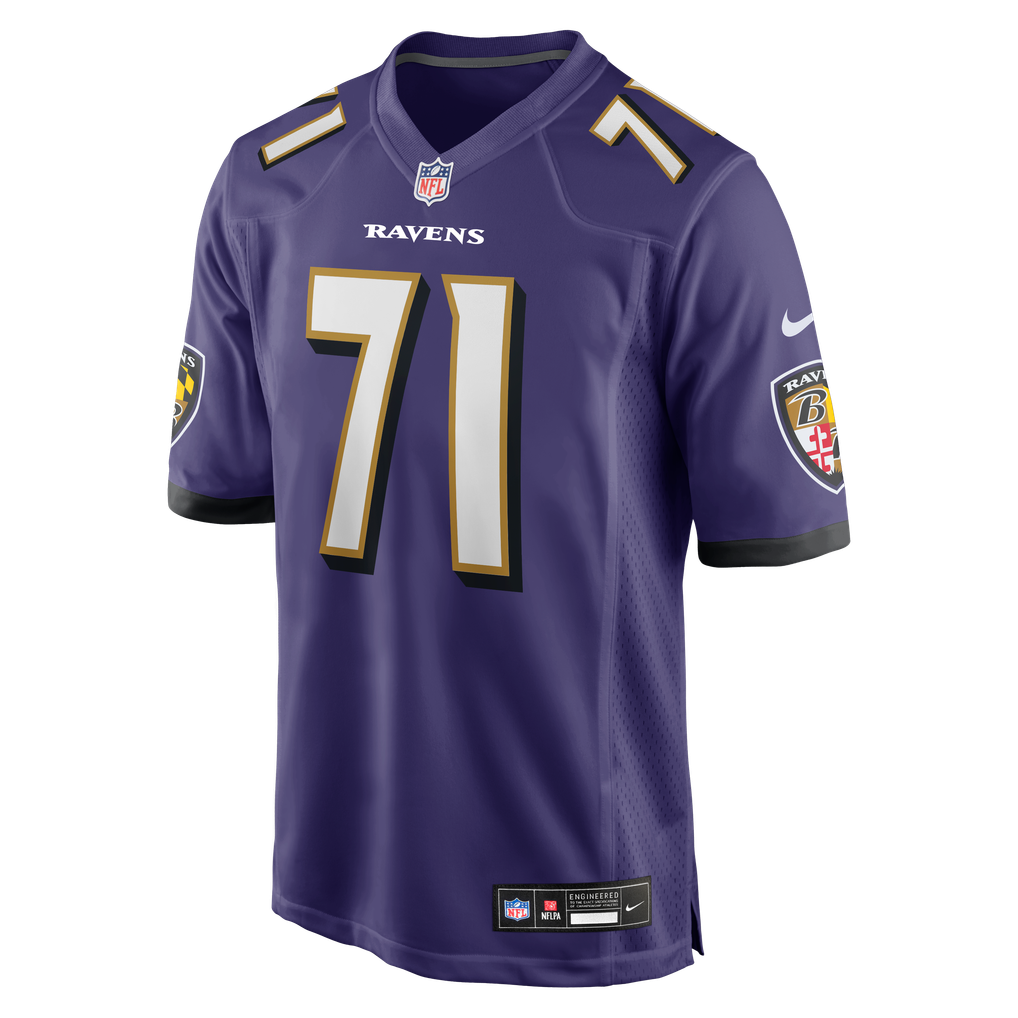 Men's Baltimore Ravens Carson Vinson Purple Team Game Jersey