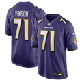 Men's Baltimore Ravens Carson Vinson Purple Team Game Jersey