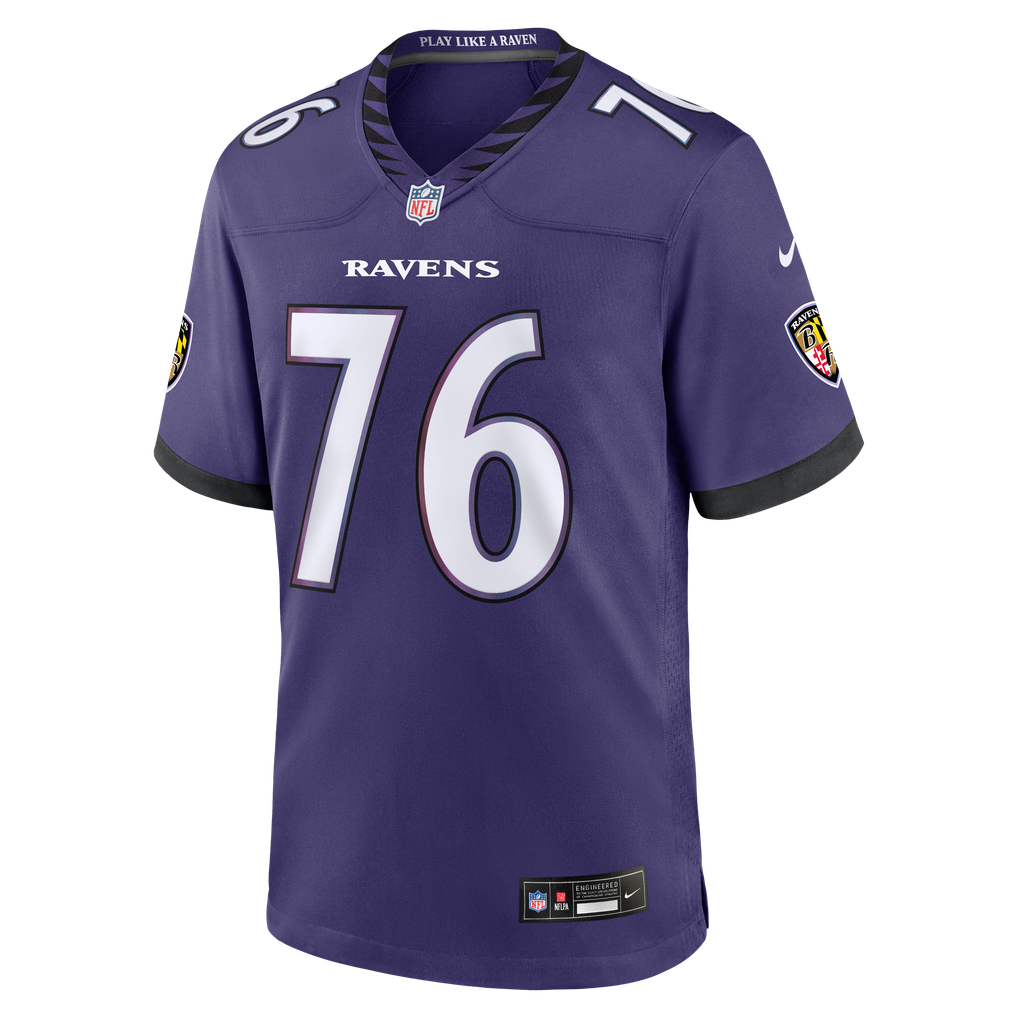 Men's Baltimore Ravens Carson Vinson Purple Team Game Jersey