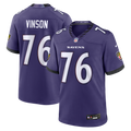 Men's Baltimore Ravens Carson Vinson Purple Team Game Jersey