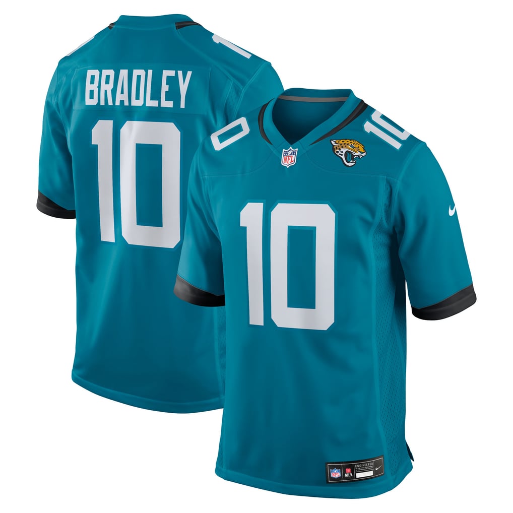 Men's Jacksonville Jaguars Carter Bradley Teal Team Game Jersey