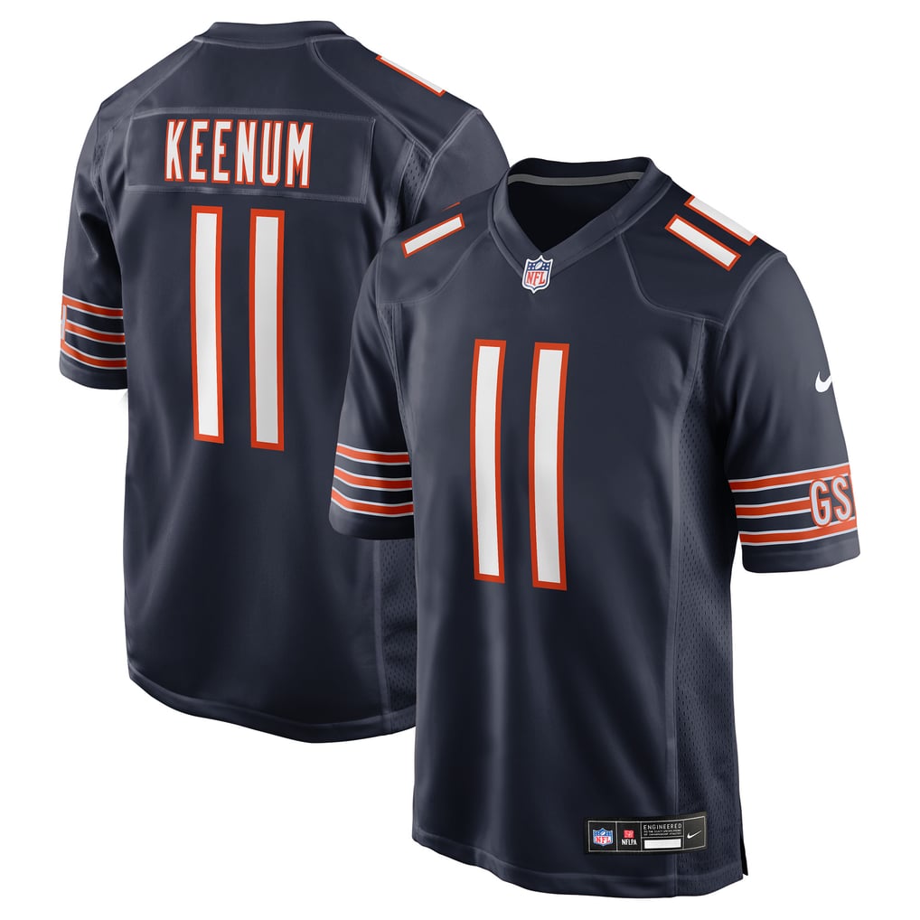 Men's Chicago Bears Case Keenum Navy Team Game Jersey
