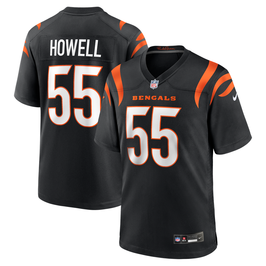 Men's Cincinnati Bengals Cashius Howell Black Team Game Jersey