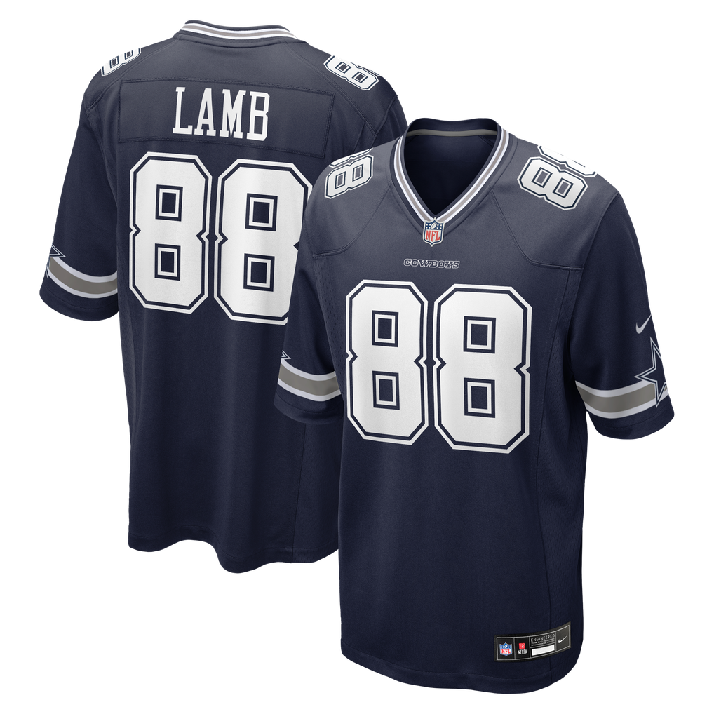Men's Dallas Cowboys CeeDee Lamb Navy Game Jersey