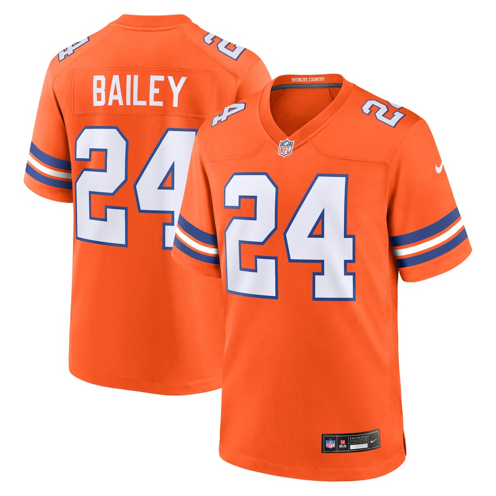 Men's Denver Broncos Champ Bailey Orange Retired Player Alternate Game Jersey