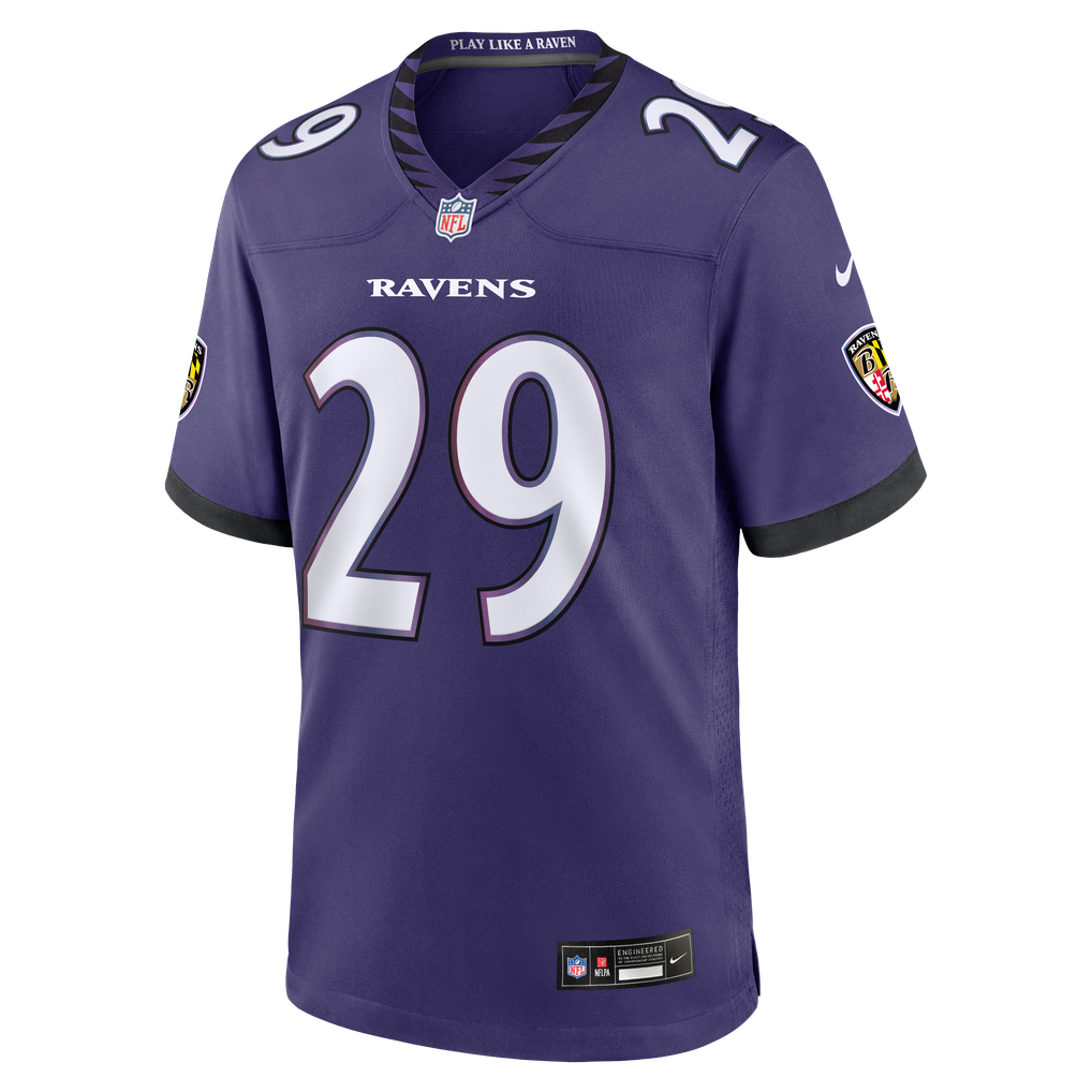 Men's Baltimore Ravens Chandler Rivers Purple Team Game Jersey