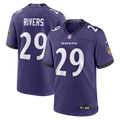 Men's Baltimore Ravens Chandler Rivers Purple Team Game Jersey