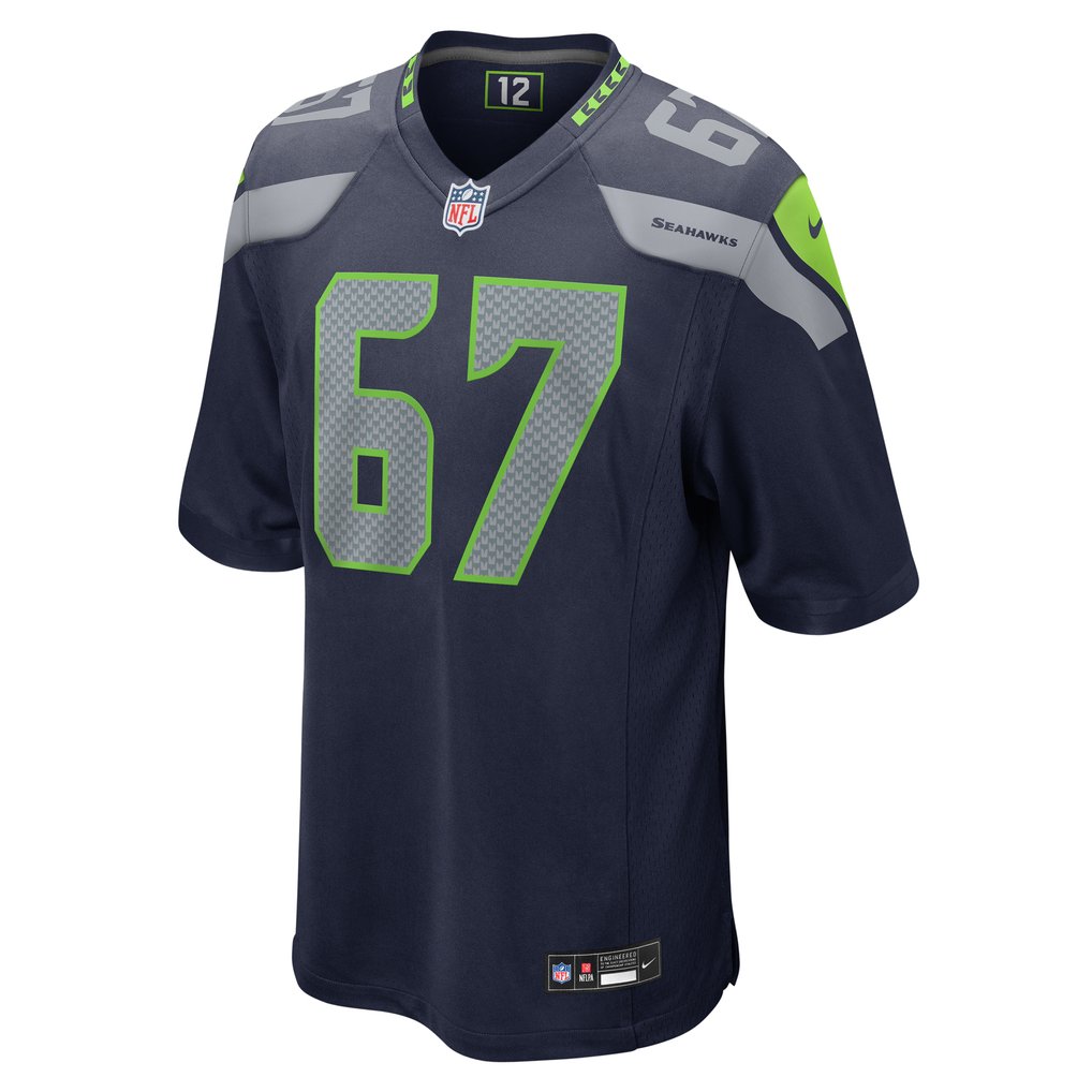 Men's Seattle Seahawks Charles Cross College Navy Game Jersey