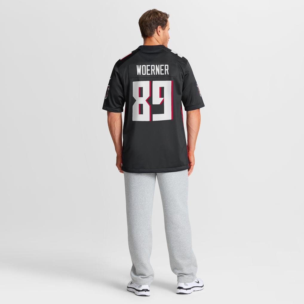 Men's Atlanta Falcons Charlie Woerner Black Game Jersey