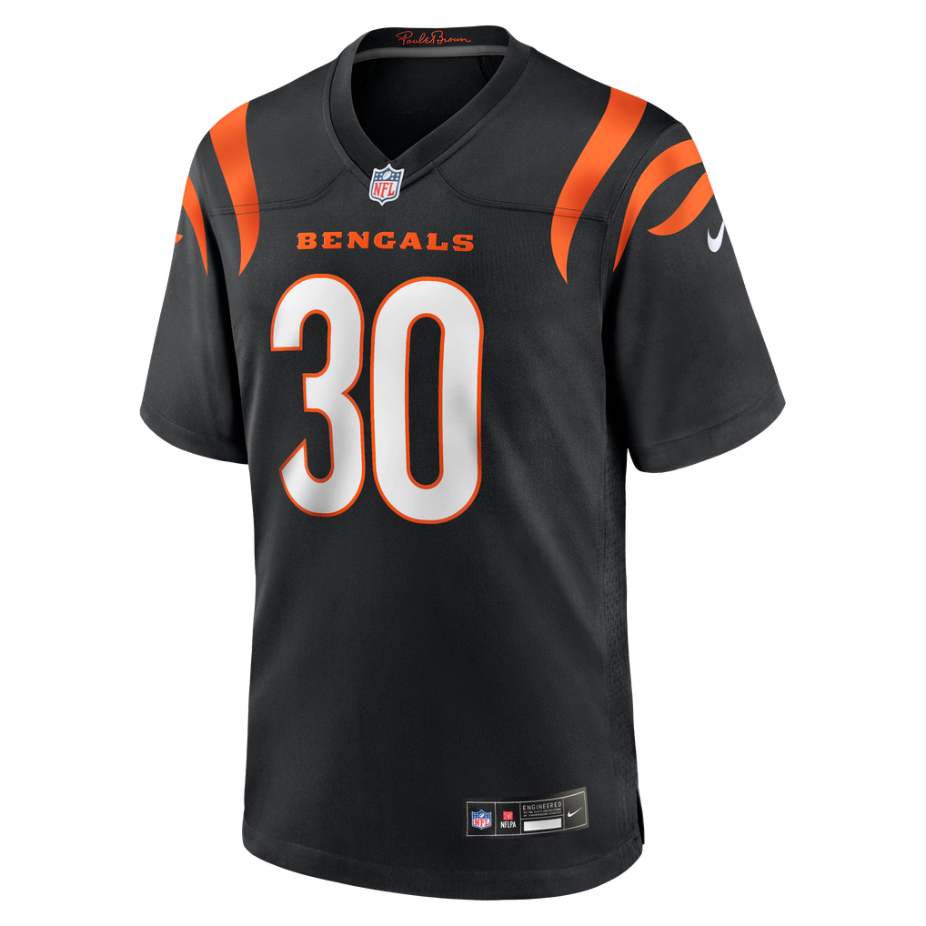 Men's Cincinnati Bengals Chase Brown Black Team Game Jersey