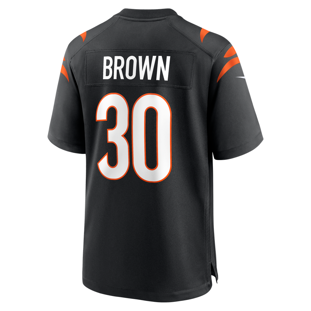 Men's Cincinnati Bengals Chase Brown Black Team Game Jersey