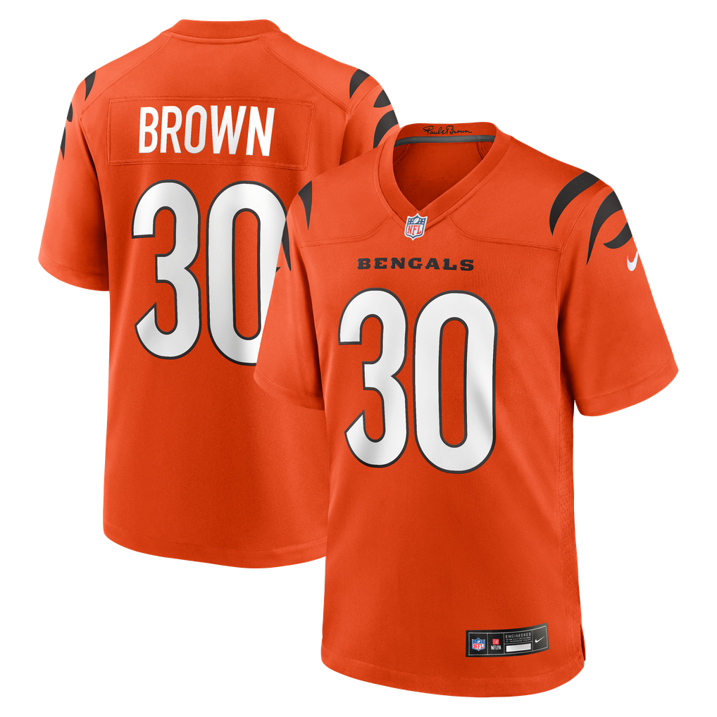 Men's Cincinnati Bengals Chase Brown Orange Alternate Game Jersey