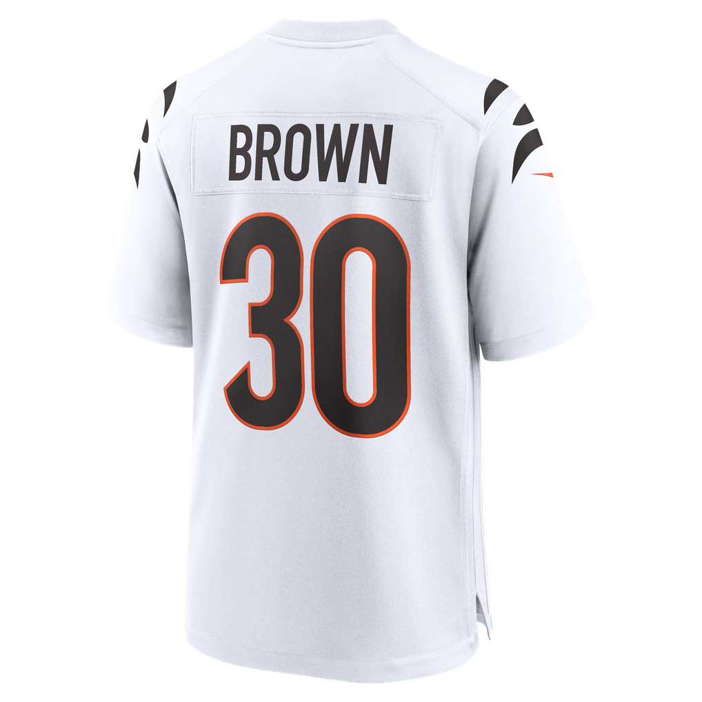 Men's Cincinnati Bengals Chase Brown White Game Jersey