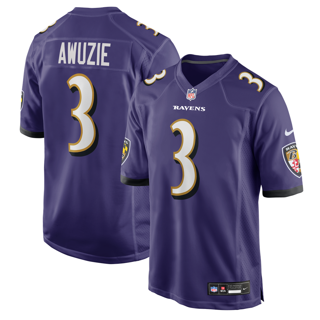 Men's Baltimore Ravens Chidobe Awuzie Purple Team Game Jersey