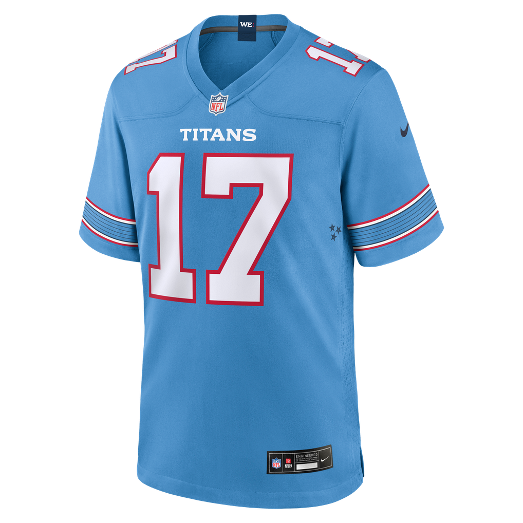 Men's Tennessee Titans Chimere Dike Light Blue Team Game Jersey