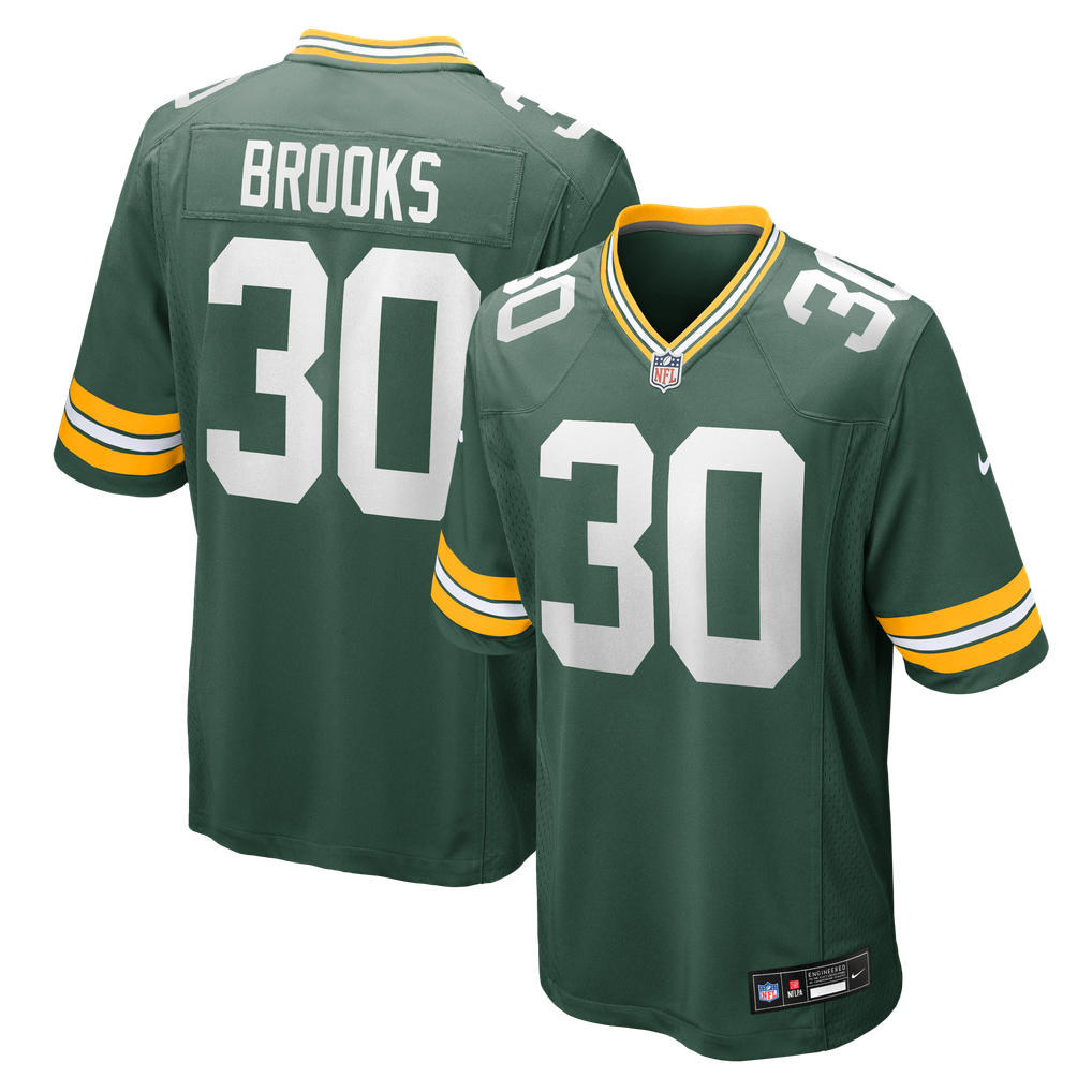 Men's Green Bay Packers Chris Brooks Green Team Game Jersey