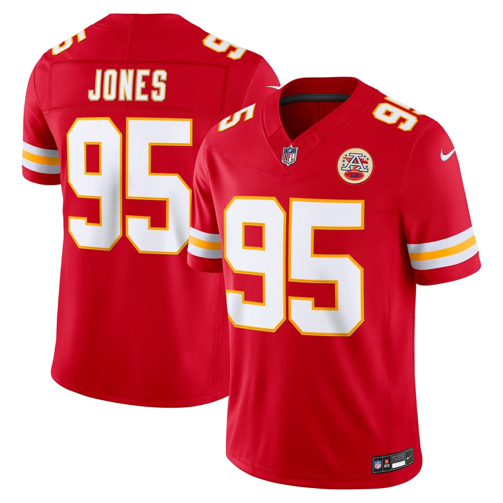 Men's Kansas City Chiefs Chris Jones Red Team Vapor F.U.S.E. Stitched Limited Jersey