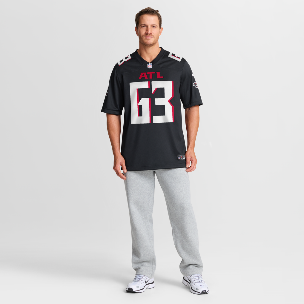 Men's Atlanta Falcons Chris Lindstrom Black Game Jersey