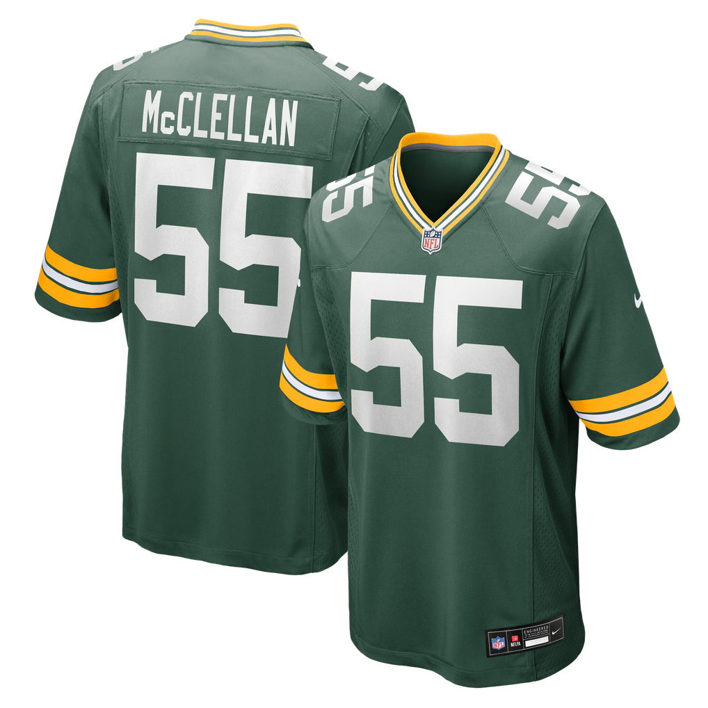 Men's Green Bay Packers Chris McClellan Green Team Game Jersey