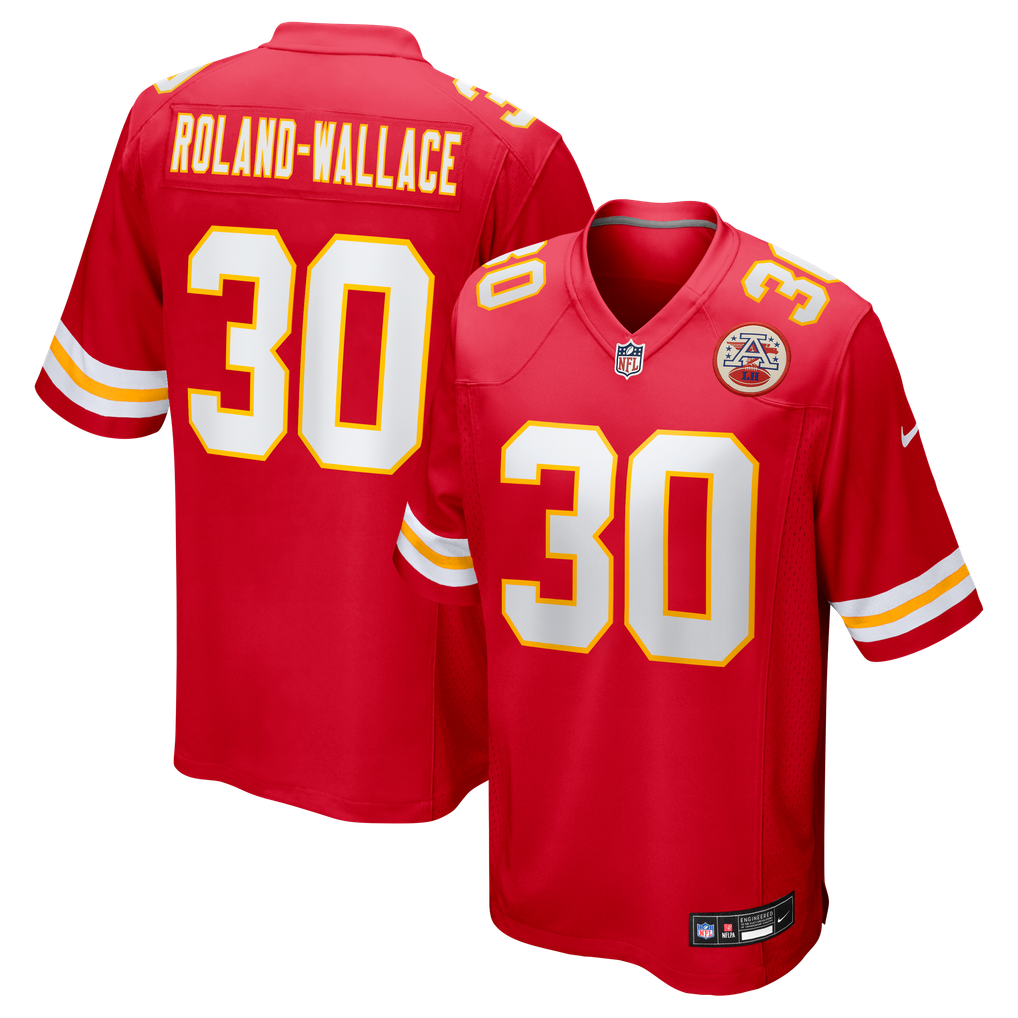 Men's Kansas City Chiefs Chris Roland-Wallace Red Game Jersey