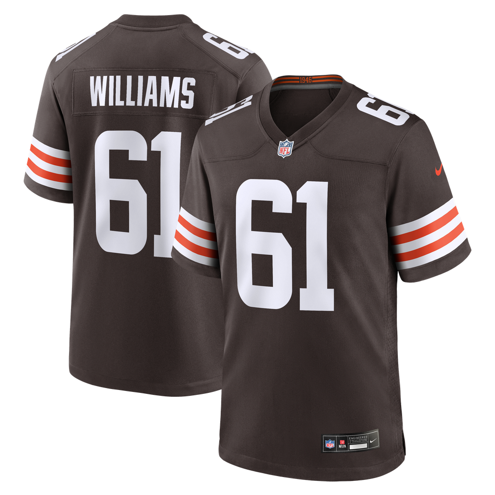 Men's Cleveland Browns Chris Williams Brown Team Game Jersey