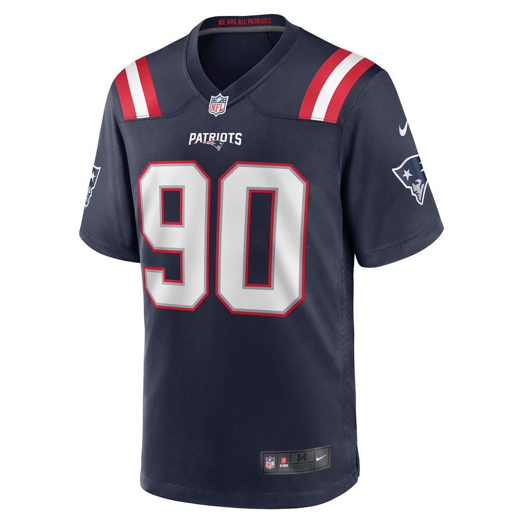 Men's New England Patriots Christian Barmore Navy Player Game Jersey