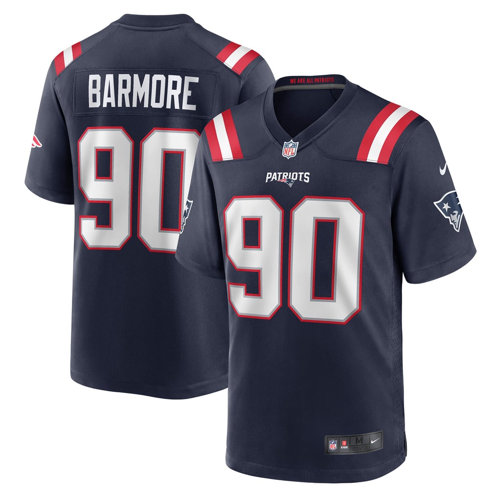 Men's New England Patriots Christian Barmore Navy Player Game Jersey