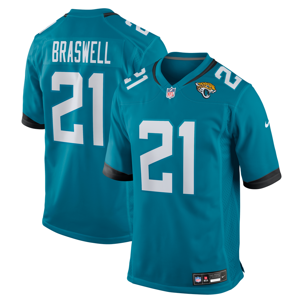 Men's Jacksonville Jaguars Christian Braswell Teal Team Game Jersey