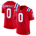 Men's New England Patriots Christian Gonzalez Red Alternate Vapor F.U.S.E. Stitched Limited Jersey