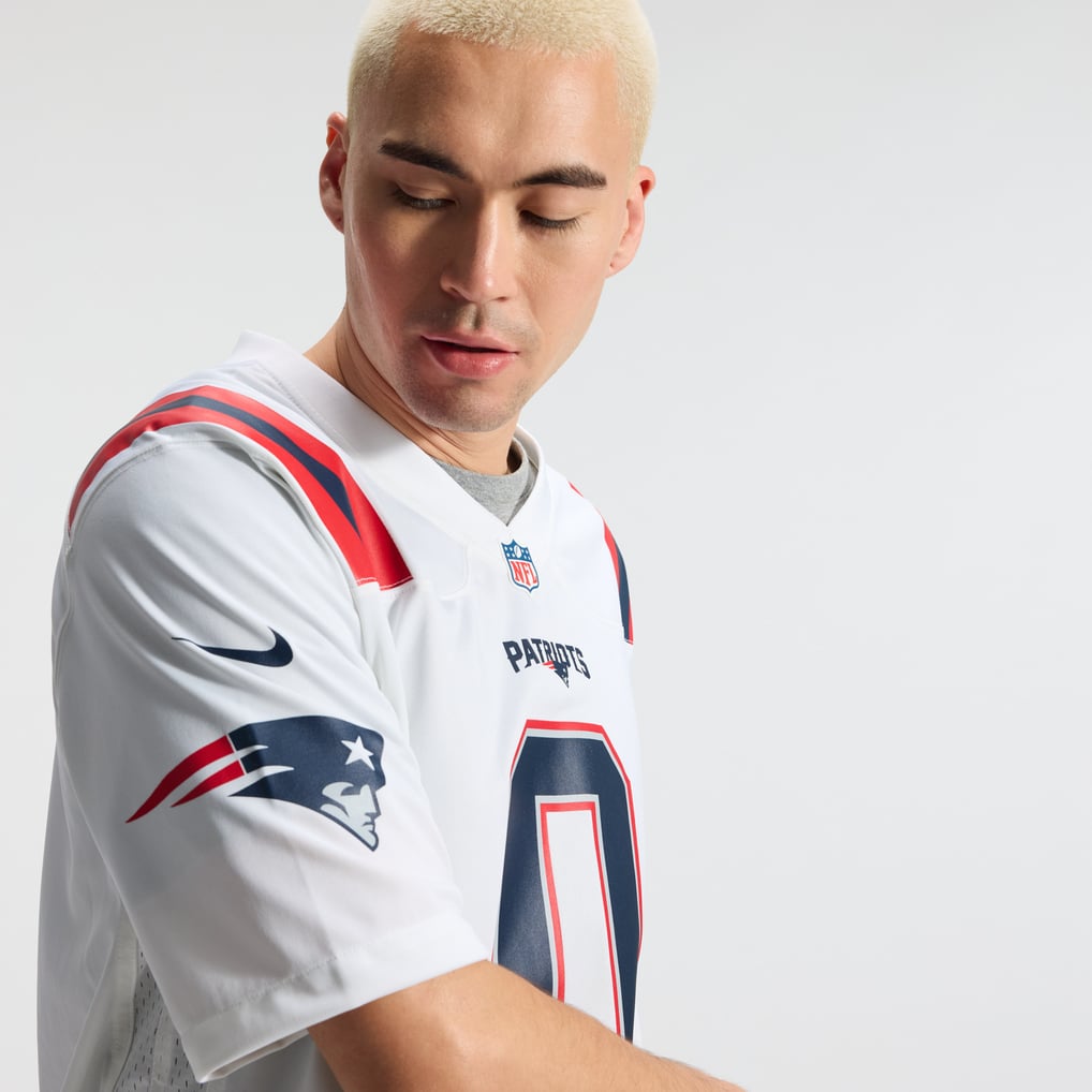 Men's New England Patriots Christian Gonzalez White Game Jersey