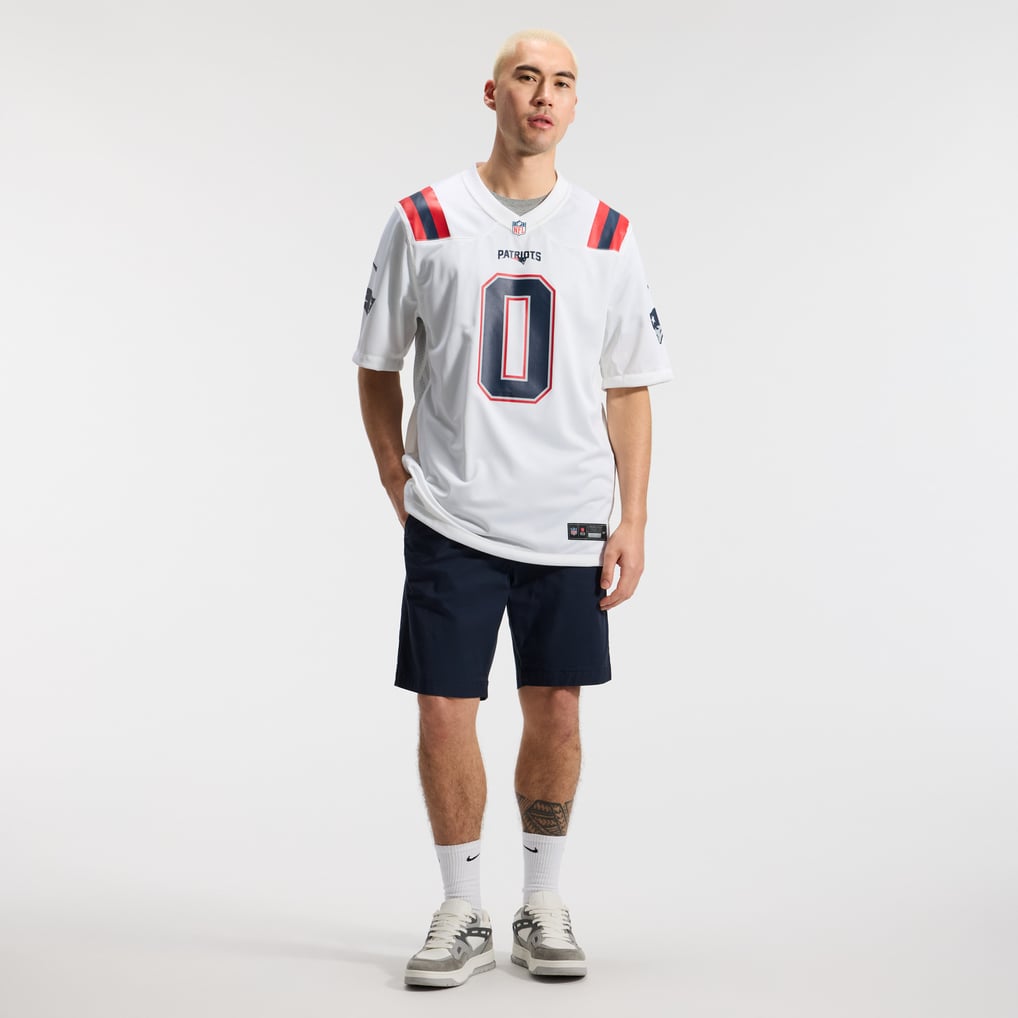Men's New England Patriots Christian Gonzalez White Game Jersey