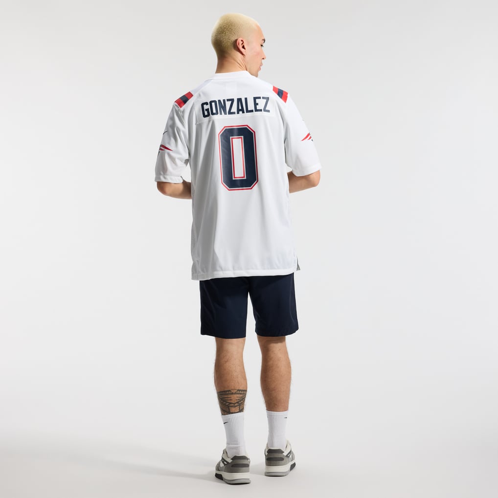 Men's New England Patriots Christian Gonzalez White Game Jersey