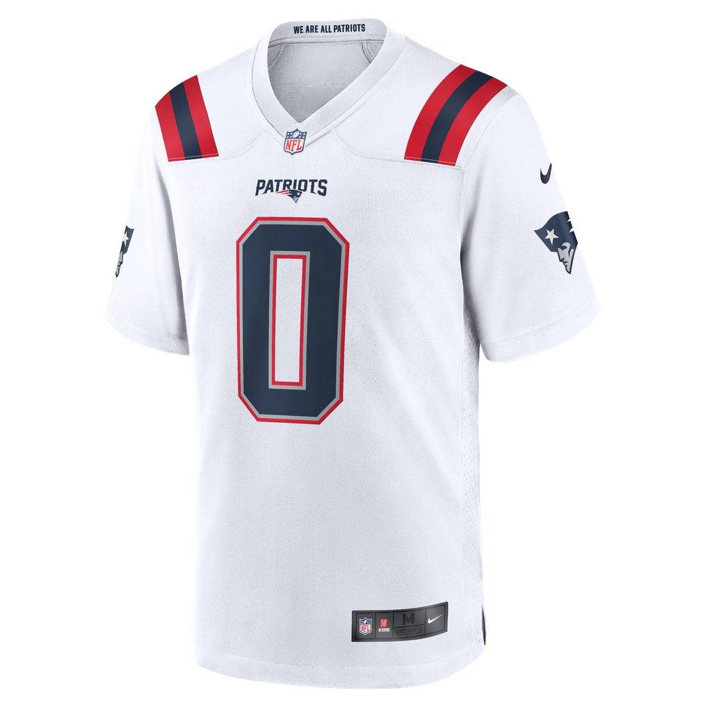Men's New England Patriots Christian Gonzalez White Game Jersey