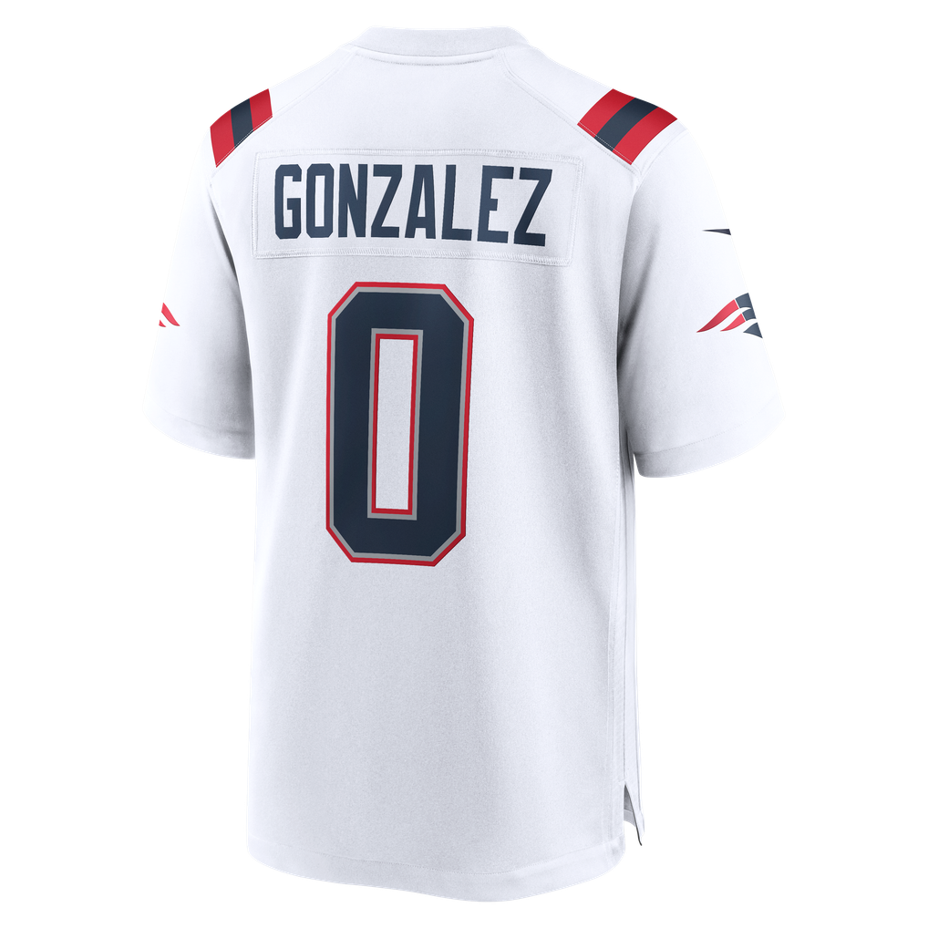 Men's New England Patriots Christian Gonzalez White Game Jersey