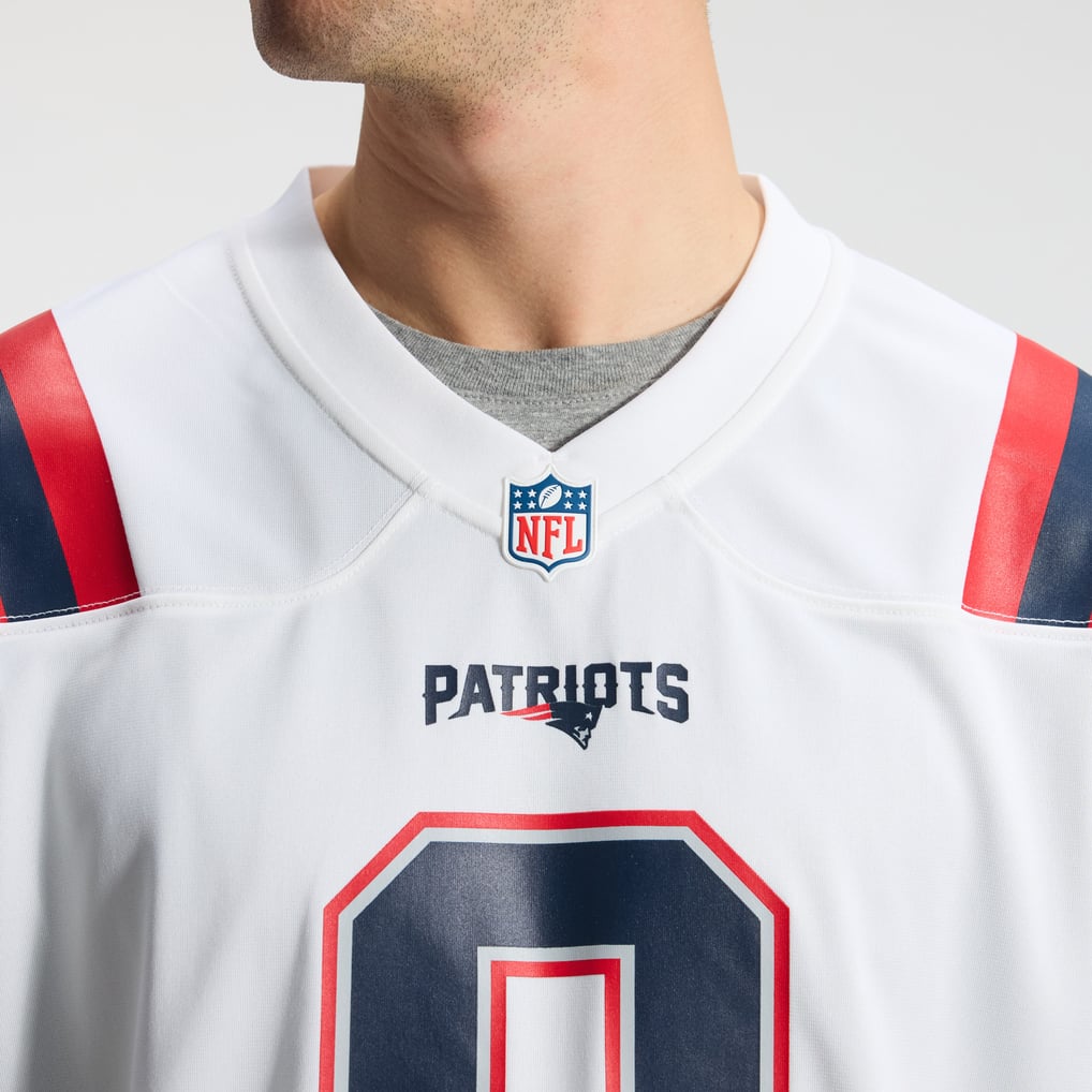 Men's New England Patriots Christian Gonzalez White Game Jersey