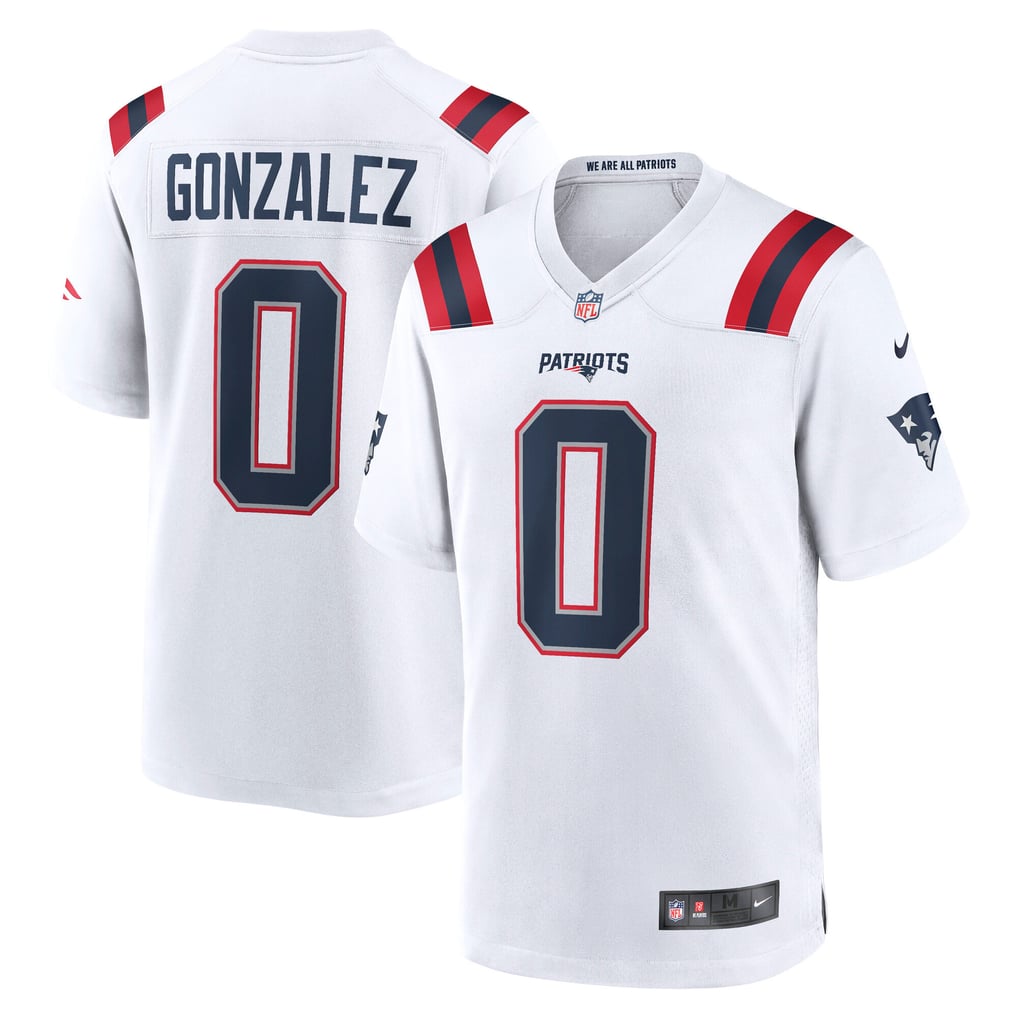 Men's New England Patriots Christian Gonzalez White Game Jersey