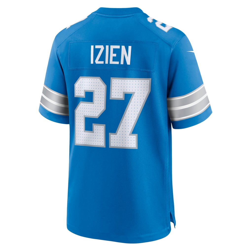Men's Detroit Lions Christian Izien Blue Team Game Jersey