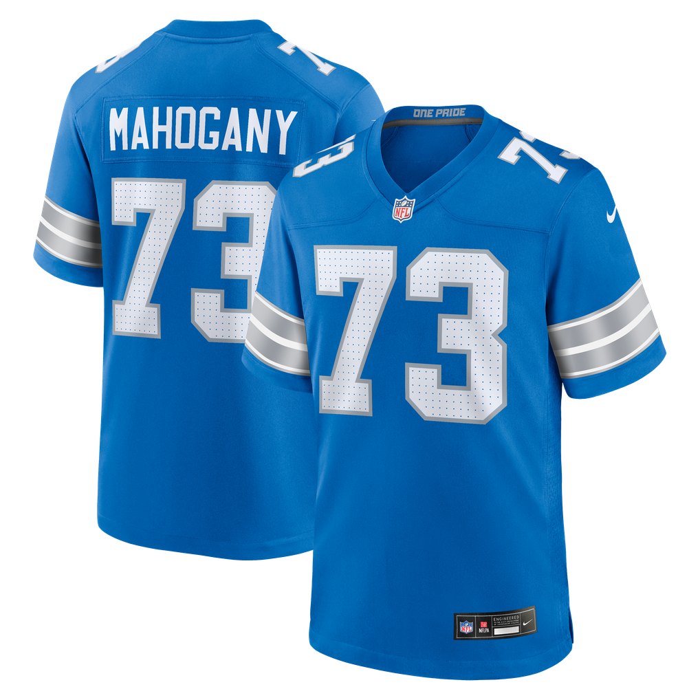 Men's Detroit Lions Christian Mahogany Blue Team Game Jersey