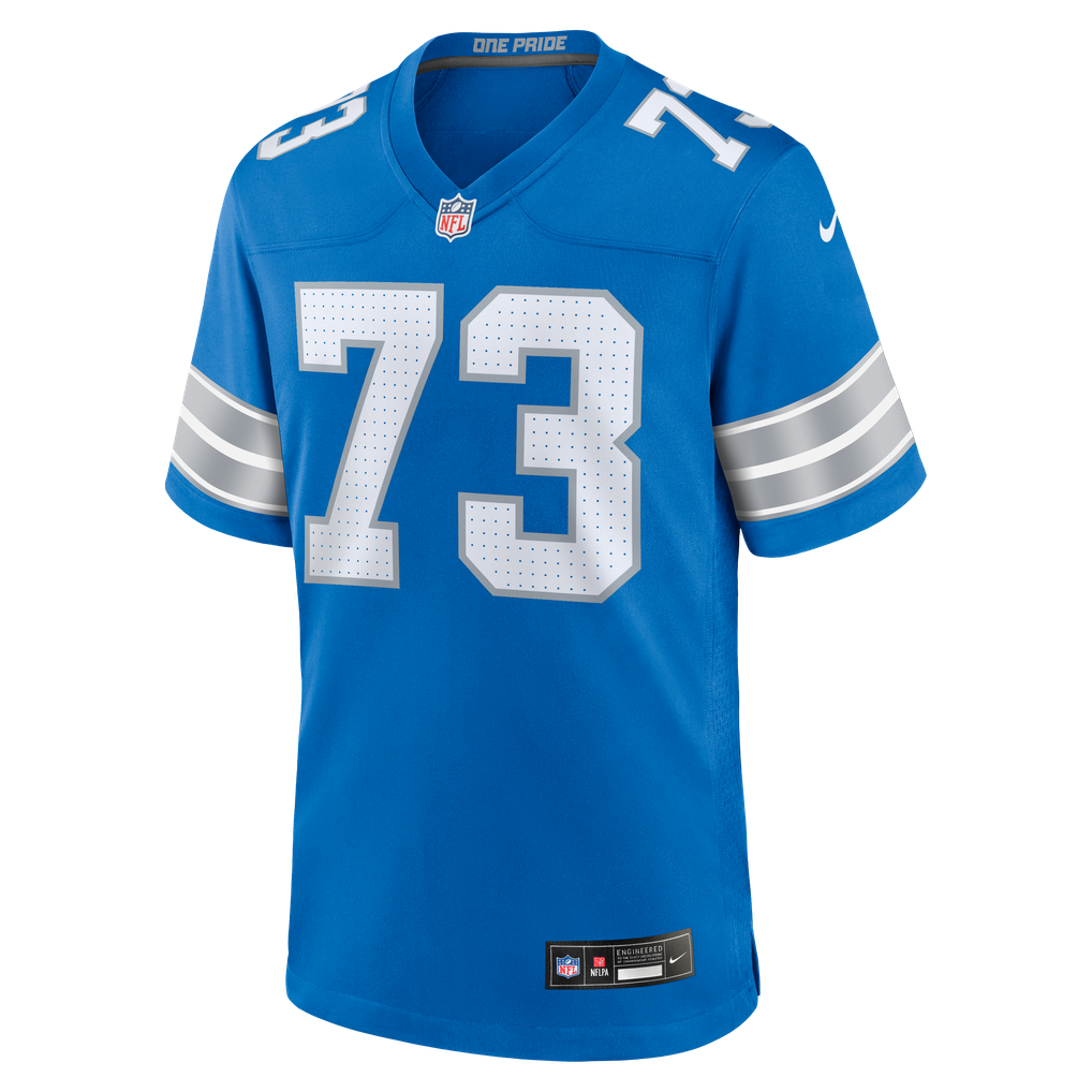 Men's Detroit Lions Christian Mahogany Blue Team Game Jersey