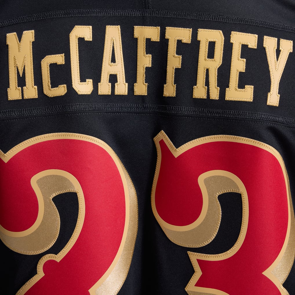 Men's San Francisco 49ers Christian McCaffrey Black Rivalries Collection Stitched Limited Jersey