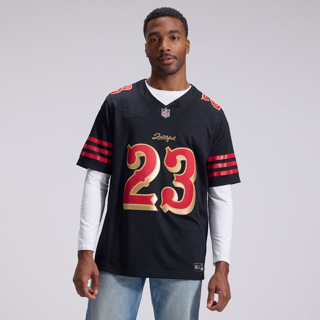 Men's San Francisco 49ers Christian McCaffrey Black Rivalries Collection Stitched Limited Jersey